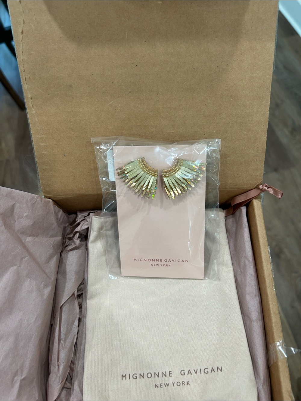 Mignonne Gavigan Gold Winged Statement Earrings